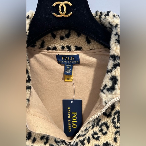 Polo Ralph Lauren Little Girl's & Girl's Leopard-Print Faux-Shearling Pullover - Picture 5 of 6